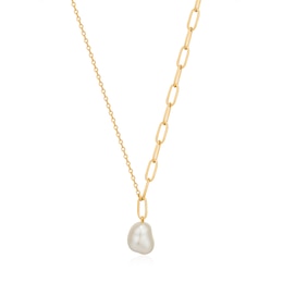 Ania Haie 14ct Gold Plated Pearl Chunky Necklace