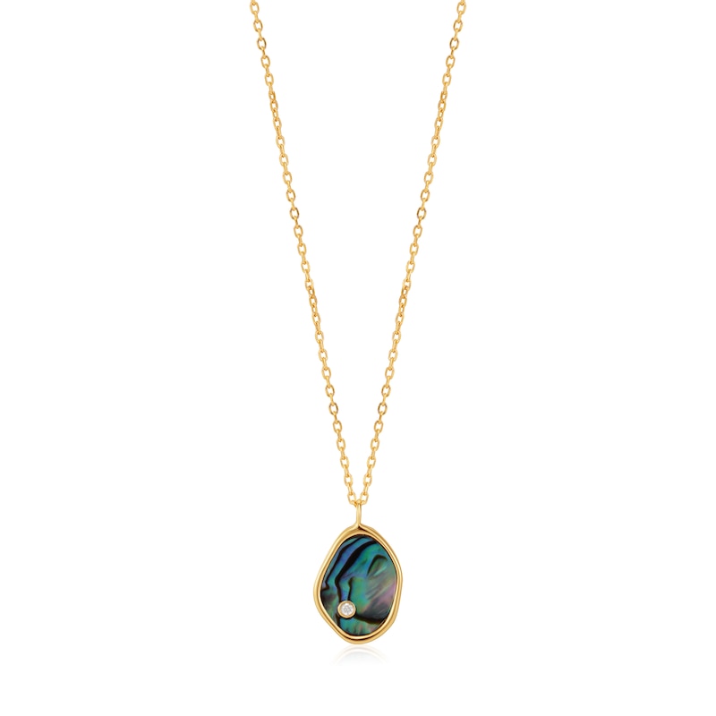 Main Image 1 of Ania Haie 14ct Gold Plated Tidal Abalone Necklace