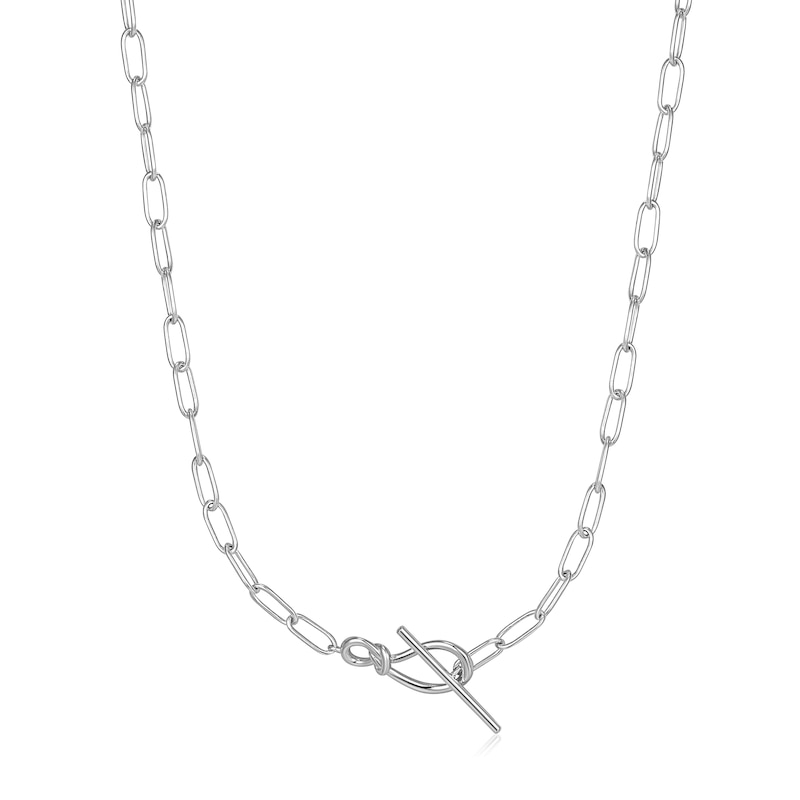 Main Image 1 of Ania Haie Sterling Silver Knot T Bar Chain Necklace