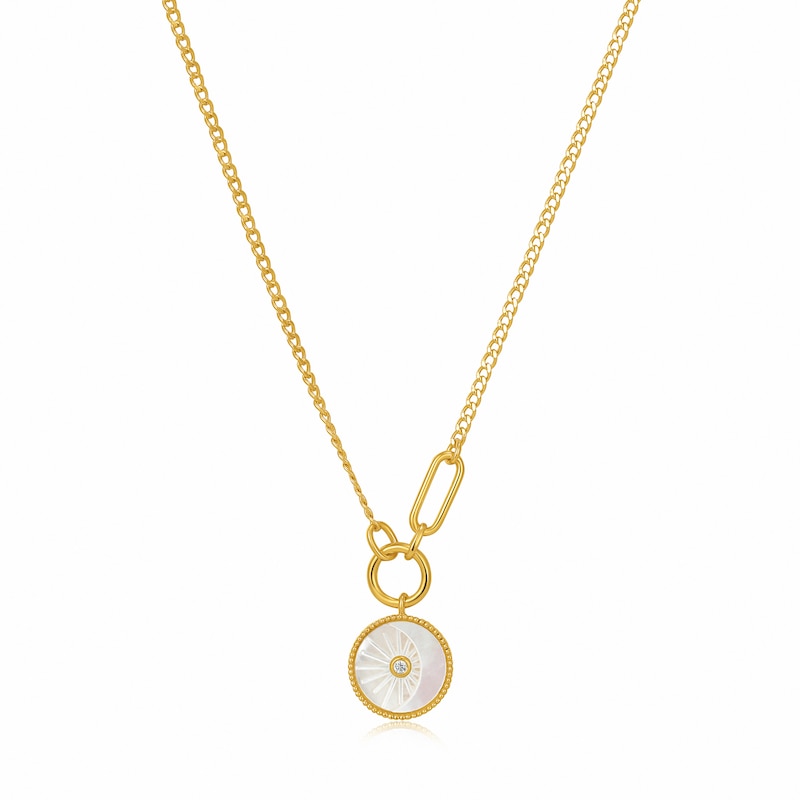 Ania Haie 14ct Gold Plated Eclipse Emblem Necklace