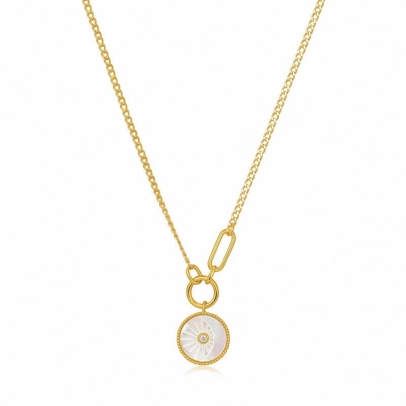 Main Image 1 of Ania Haie 14ct Gold Plated Eclipse Emblem Necklace