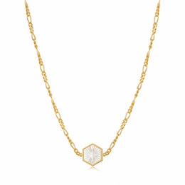 Ania Haie 14ct Gold Plated Compass Figaro Chain Necklace