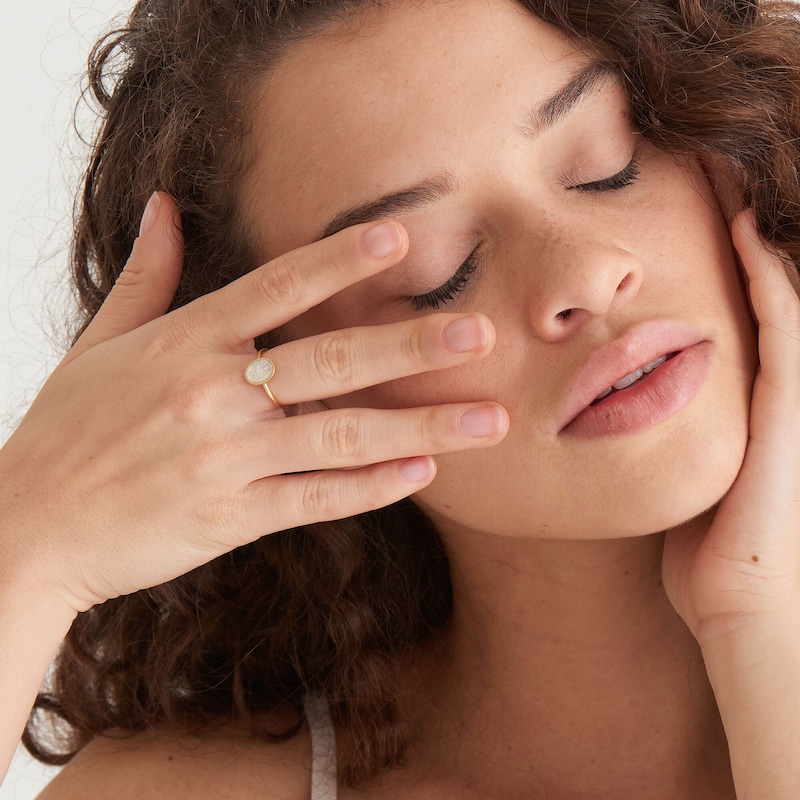 Main Image 2 of Ania Haie 14ct Gold Plated Evil Eye Emblem Adjustable Ring