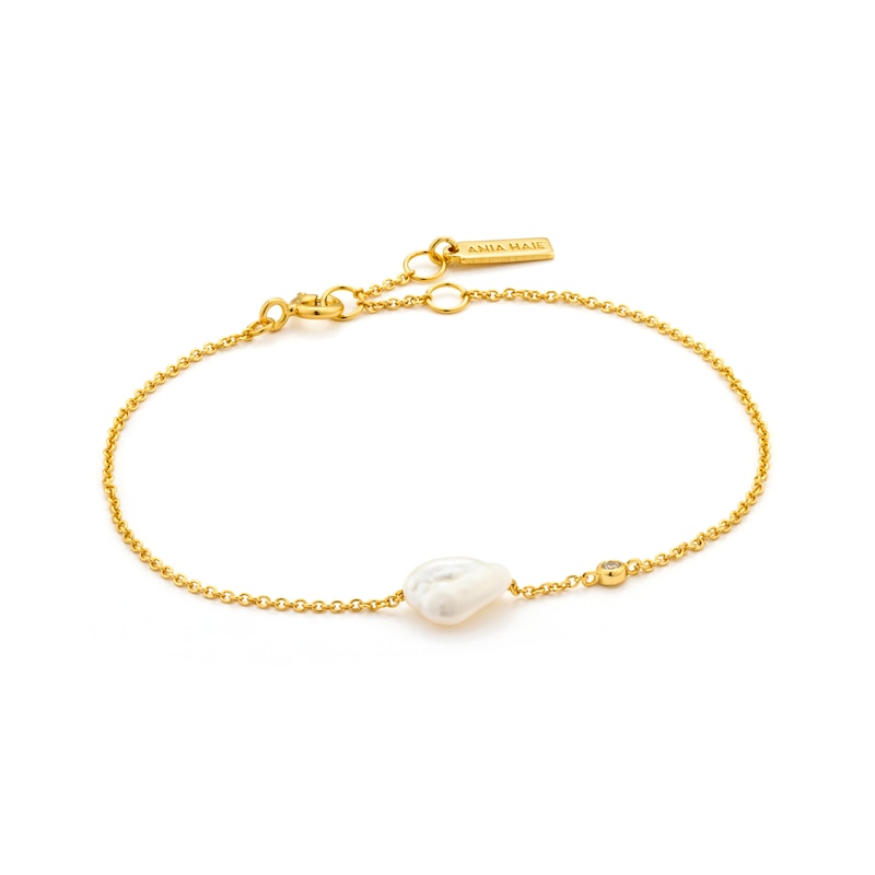 Ania Haie 14ct Gold Plated Pearl Bracelet | H.Samuel