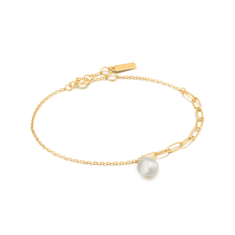 Ania Haie 14ct Gold Plated Pearl Chunky Bracelet