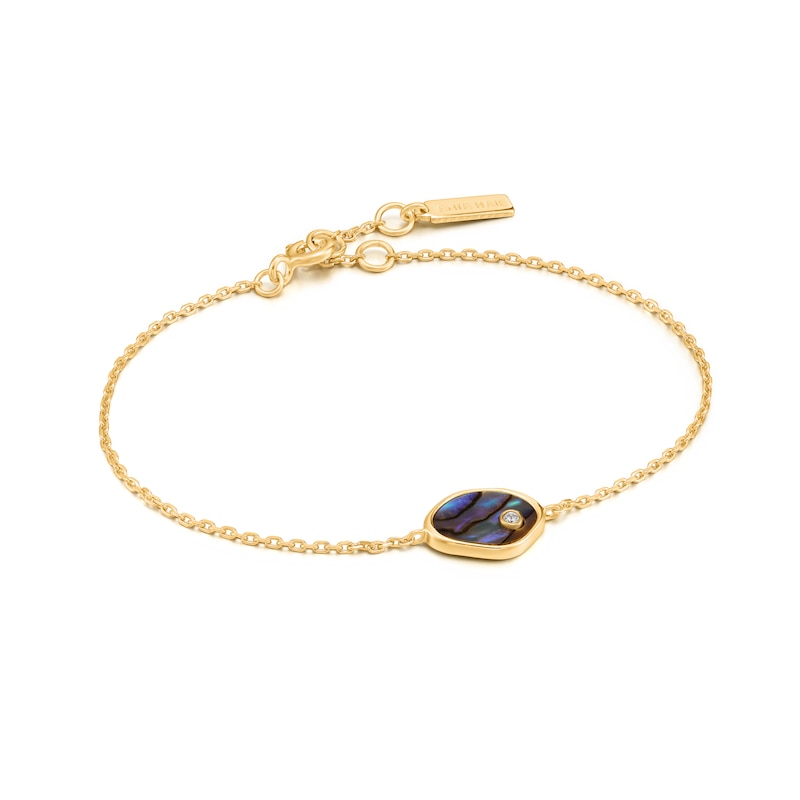 Main Image 1 of Ania Haie 14ct Gold Plated Tidal Abalone Bracelet