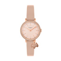 Radley Ladies' Crystal Bezel Pink Leather Strap Watch