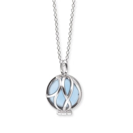 Angel Whisperer Powerful Stone Blue Agate 925 Sterling Silver Pendant