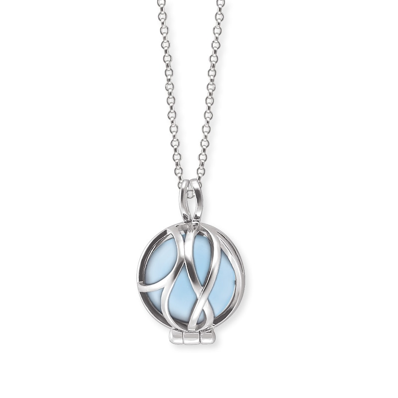 Main Image 1 of Angel Whisperer Powerful Stone Blue Agate 925 Sterling Silver Pendant