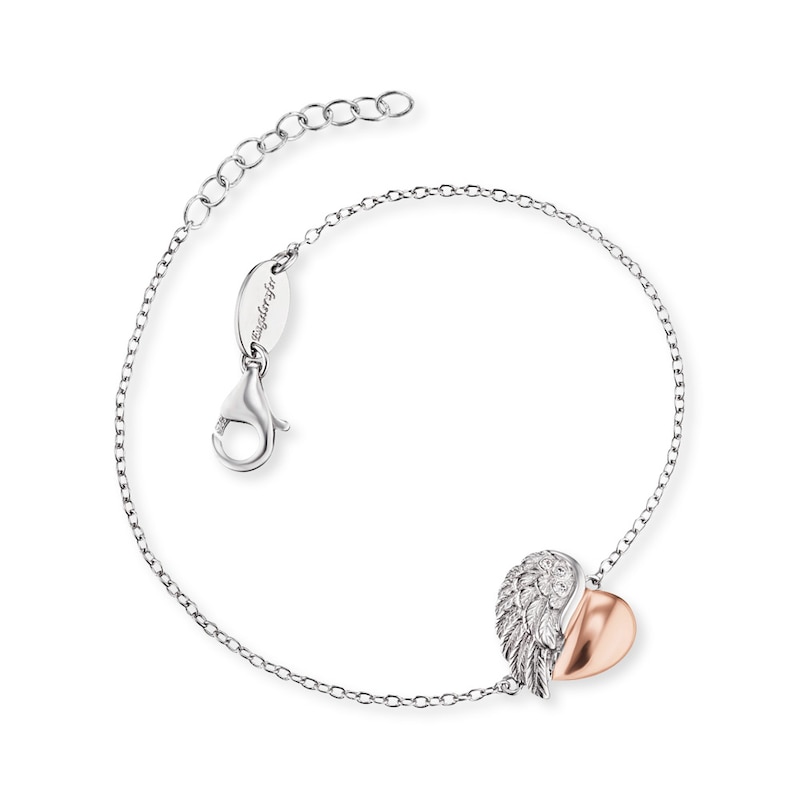 Main Image 1 of Angel Whisperer Medallion Heartwing Two-Tone Bracelet