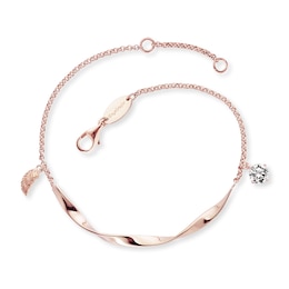 Angel Whisperer Twist Angel Wing Rose Gold Tone Bracelet