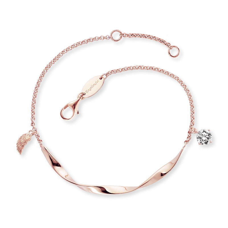 Main Image 1 of Angel Whisperer Twist Angel Wing Rose Gold Tone Bracelet