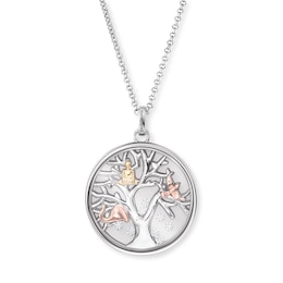 Angel Whisperer Tree Design Three Tone Pendant