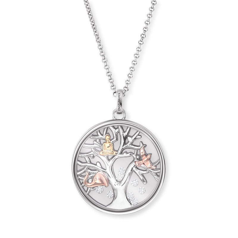 Angel Whisperer Tree Design Three Tone Pendant