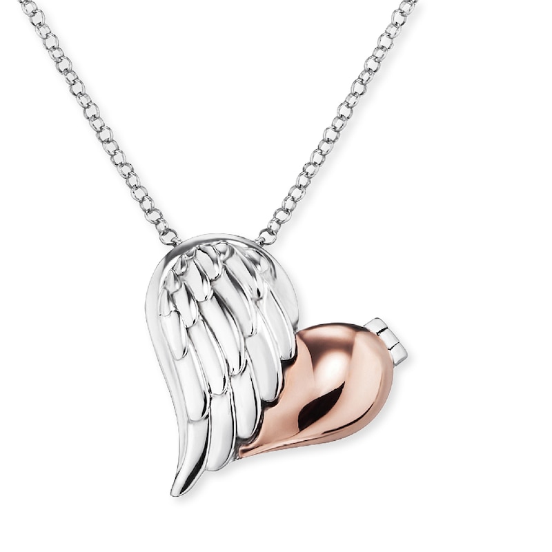 Angel Whisperer Medallion Heartwing Two-Tone Pendant