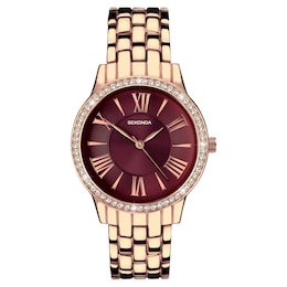 Sekonda Ladies' Charlotte Burgundy Dial Rose Gold Alloy Bracelet Watch