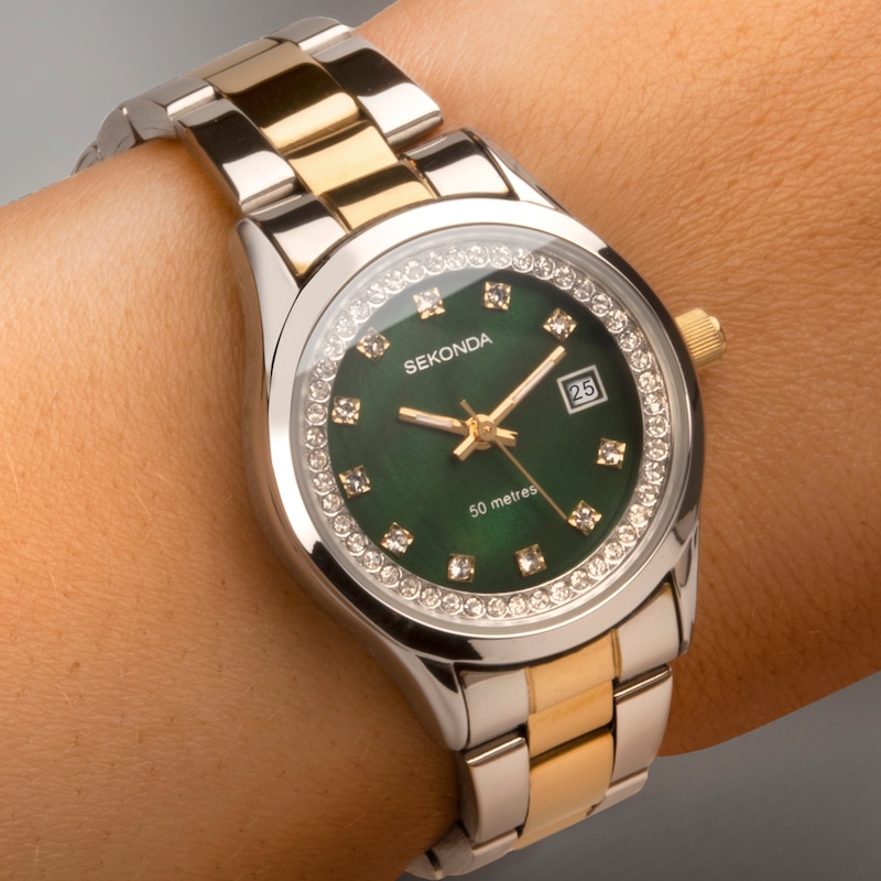 Main Image 5 of Sekonda Catherine Ladies' Crystal Two Tone Bracelet Watch
