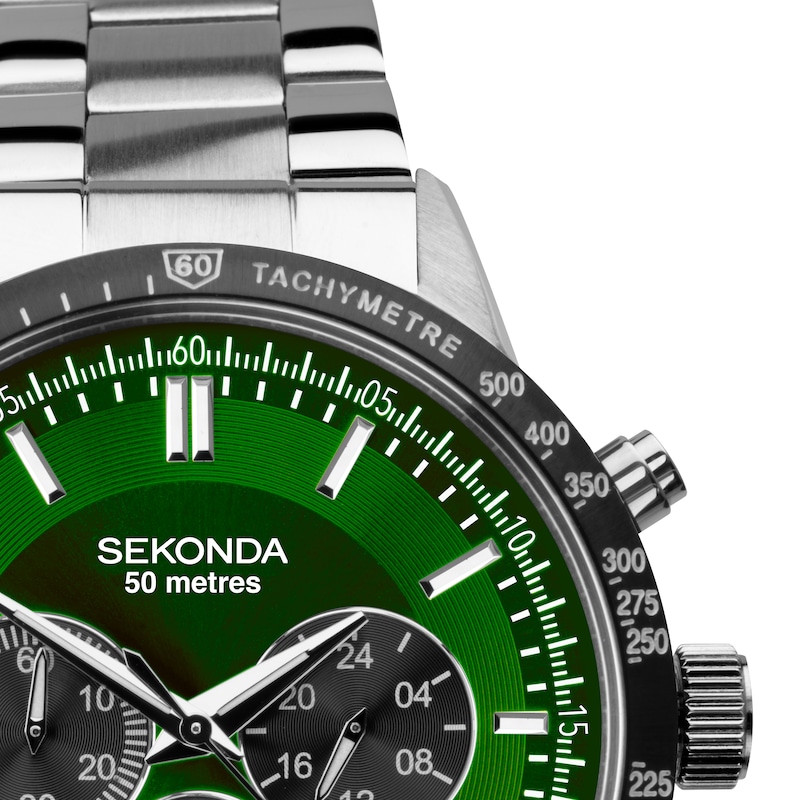 Sekonda Velocity Men's Green Dial Stainless Steel Bracelet Watch