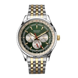 Sekonda Maverick Men's Green Dial Two Tone Stainless Steel Bracelet Watch