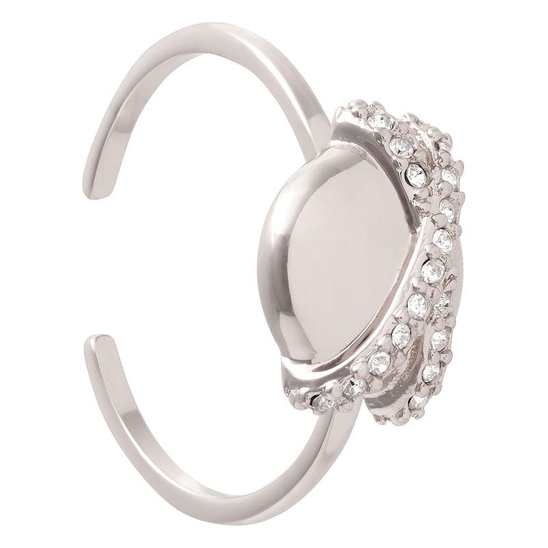 Olivia Burton Classics Silver Tone Crystal Planet Ring