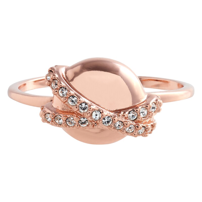 Olivia Burton Classics Rose Gold Tone Crystal Planet Ring