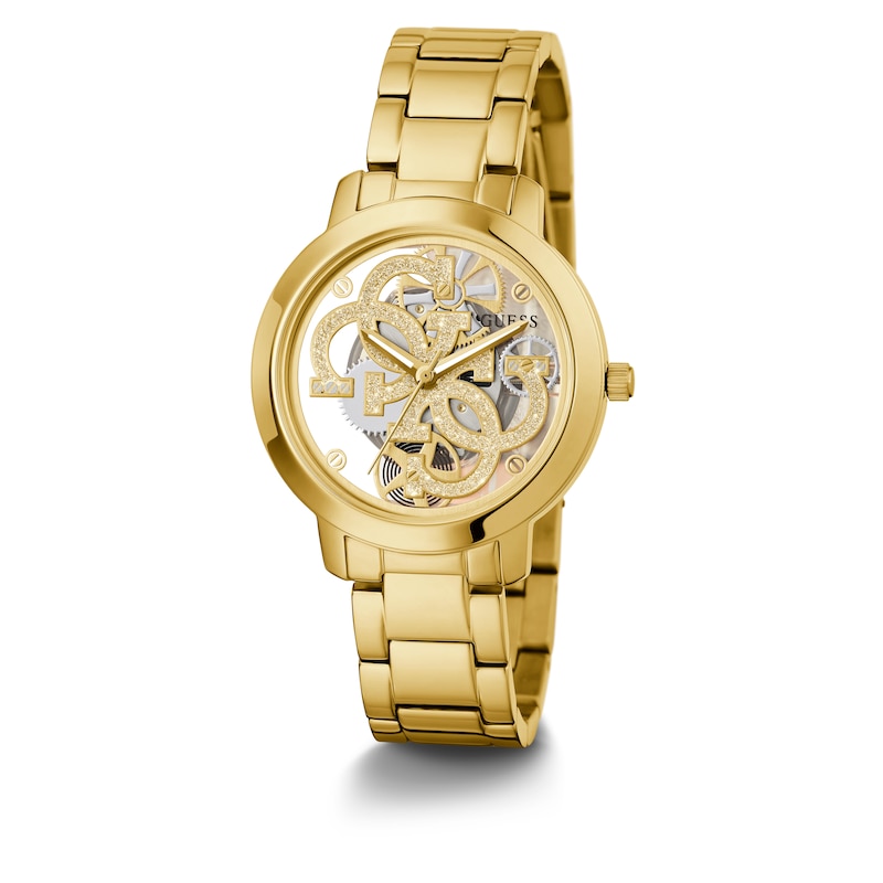 Main Image 2 of Guess Ladies’ Sparkle Logo Dial Gold Tone Stainless Steel Bracelet Watch
