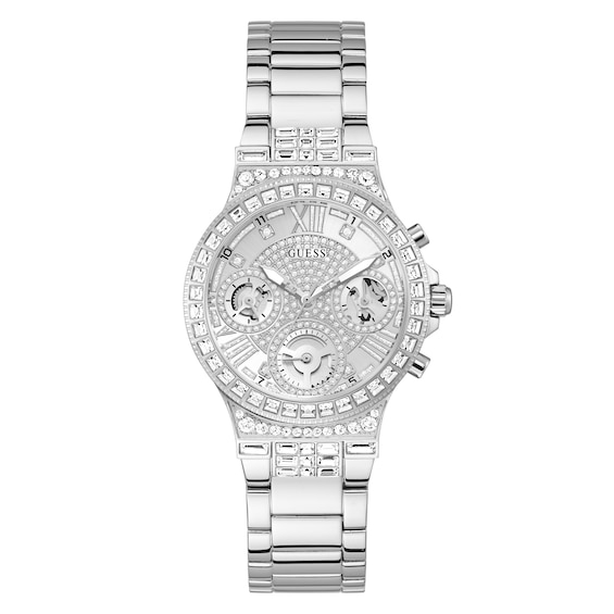Guess Crystal Ladies Stainless Steel Bracelet Watch