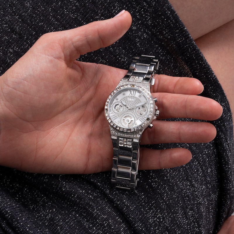 Guess Crystal Ladies' Stainless Steel Bracelet Watch