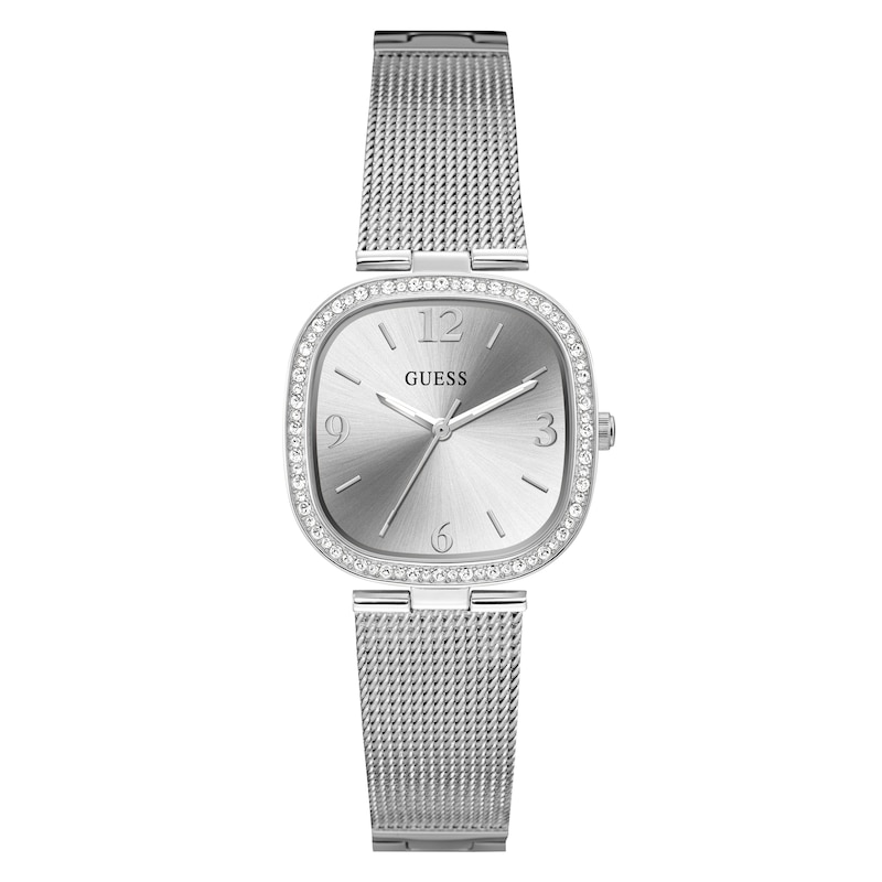 Guess Tapestry Crystal Ladies' Stainless Steel Mesh Strap Watch