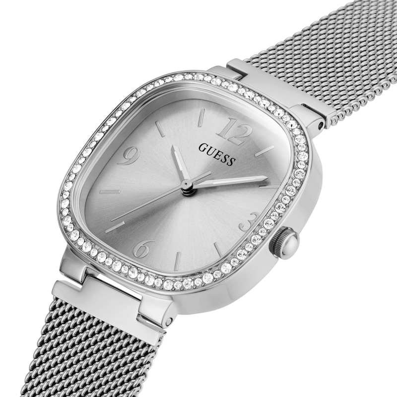 Guess Tapestry Crystal Ladies' Stainless Steel Mesh Strap Watch