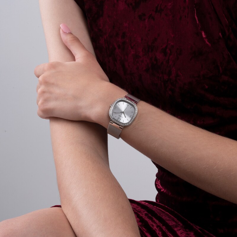 Main Image 6 of Guess Tapestry Crystal Ladies' Stainless Steel Mesh Strap Watch