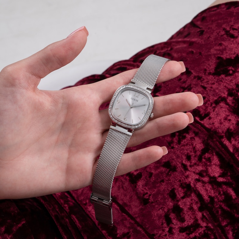 Main Image 8 of Guess Tapestry Crystal Ladies' Stainless Steel Mesh Strap Watch