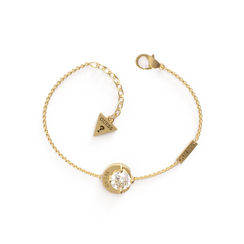 Main Image 1 of Guess Stainless Steel Moon Shape Gold Plated Crystal Bracelet