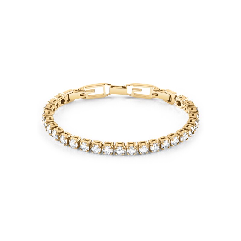 Guess C Tennis Gold Tone Crystal Bracelet