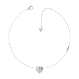 Guess Stainless Steel Crystal Heart Shape Necklace