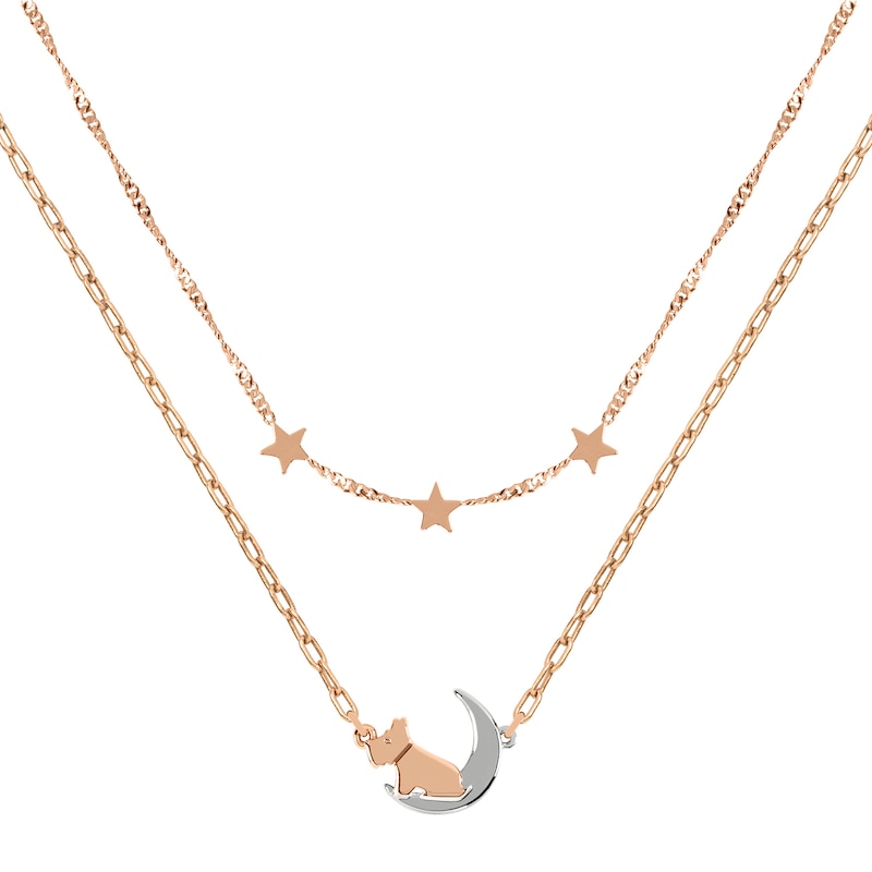 Radley Rose Gold Tone Double Star, Dog & Moon Necklace