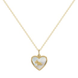 Radley Mother Of Pearl Gold Tone Heart Necklace