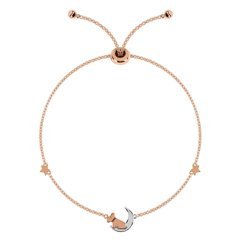 Rose gold dog and moon bracelet