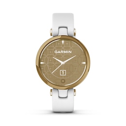 Garmin Lily® Ladies' White Leather Strap Smartwatch