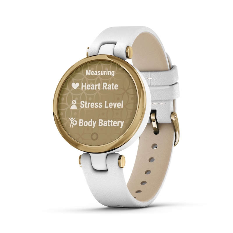 Main Image 2 of Garmin Lily® Ladies' White Leather Strap Smartwatch