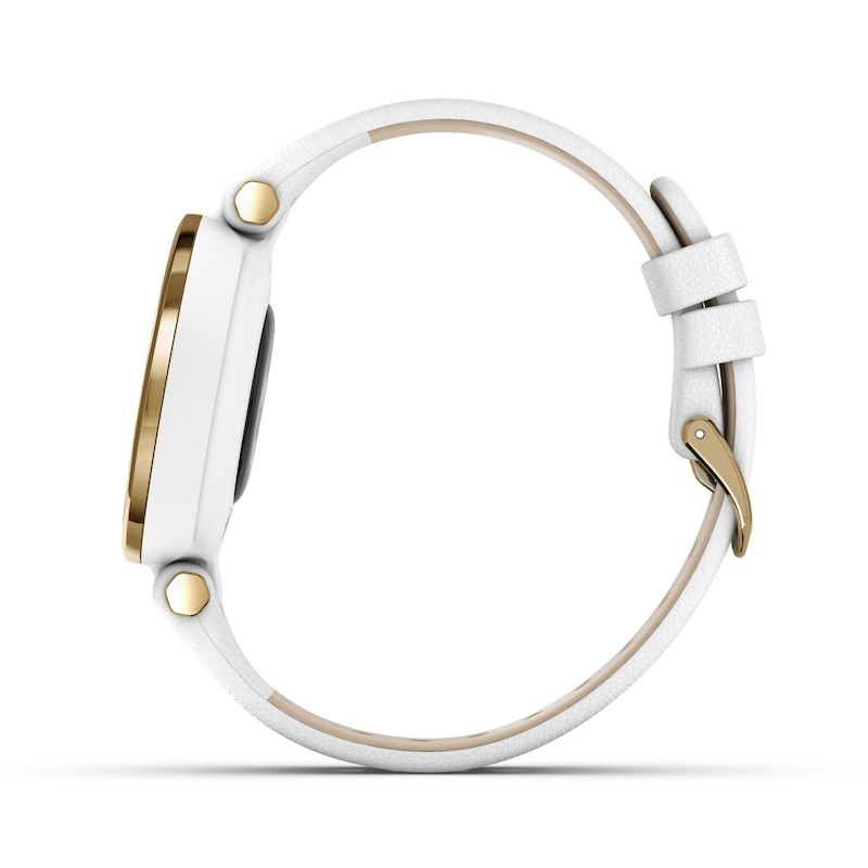 Main Image 3 of Garmin Lily® Ladies' White Leather Strap Smartwatch