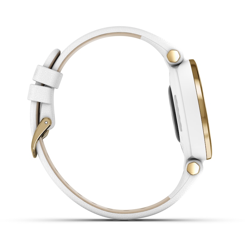 Main Image 5 of Garmin Lily® Ladies' White Leather Strap Smartwatch
