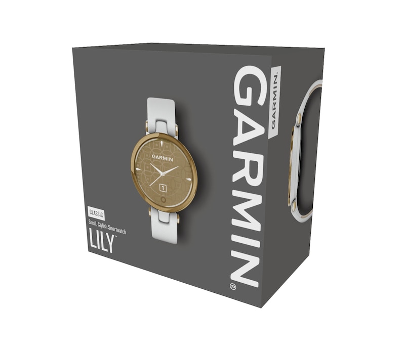 Main Image 7 of Garmin Lily® Ladies' White Leather Strap Smartwatch