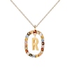 PDPAOLA  18ct Gold Plated Gemstones Initial R Pendant