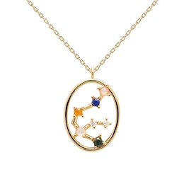 PDPAOLA  Aquarius 18ct Gold Plated Gemstones Pendant