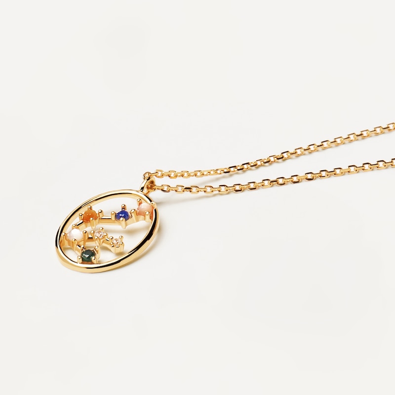 Main Image 2 of PDPAOLA  Aquarius 18ct Gold Plated Gemstones Pendant