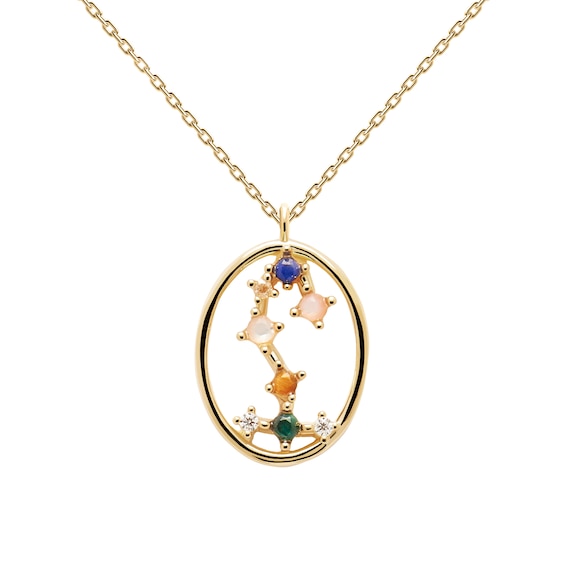 PDPAOLA Scorpio 18ct Gold Plated Gemstones Pendant