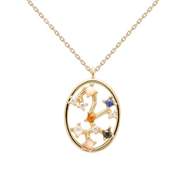 PDPAOLA  Sagittarius 18ct Gold Plated Gemstones Pendant