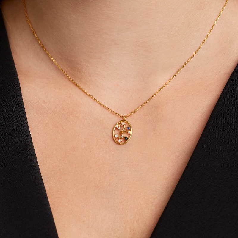 Main Image 3 of PDPAOLA  Sagittarius 18ct Gold Plated Gemstones Pendant