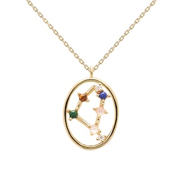PDPAOLA  Capricorn 18ct Gold Plated Gemstones Pendant